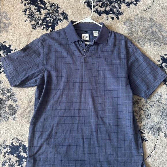 Geoffry Beene Men's Dark Blue Grid Polo - Picture 2 of 3